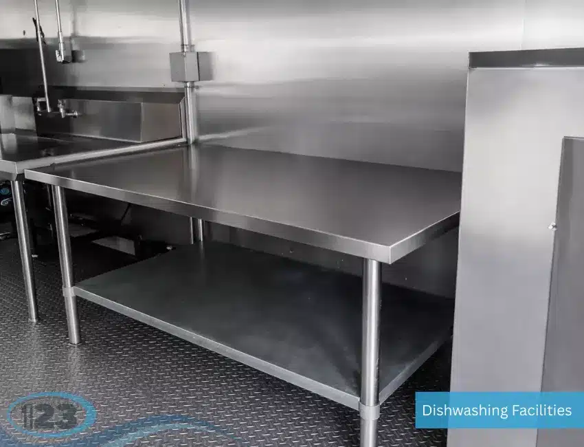Event dishwashing trailer designed to handle high-volume cleaning needs during large gatherings and festivals.