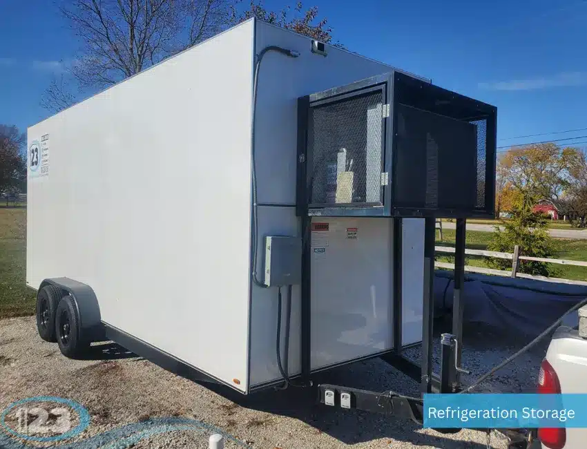 Mobile cold storage trailer for healthcare and pharmaceutical products